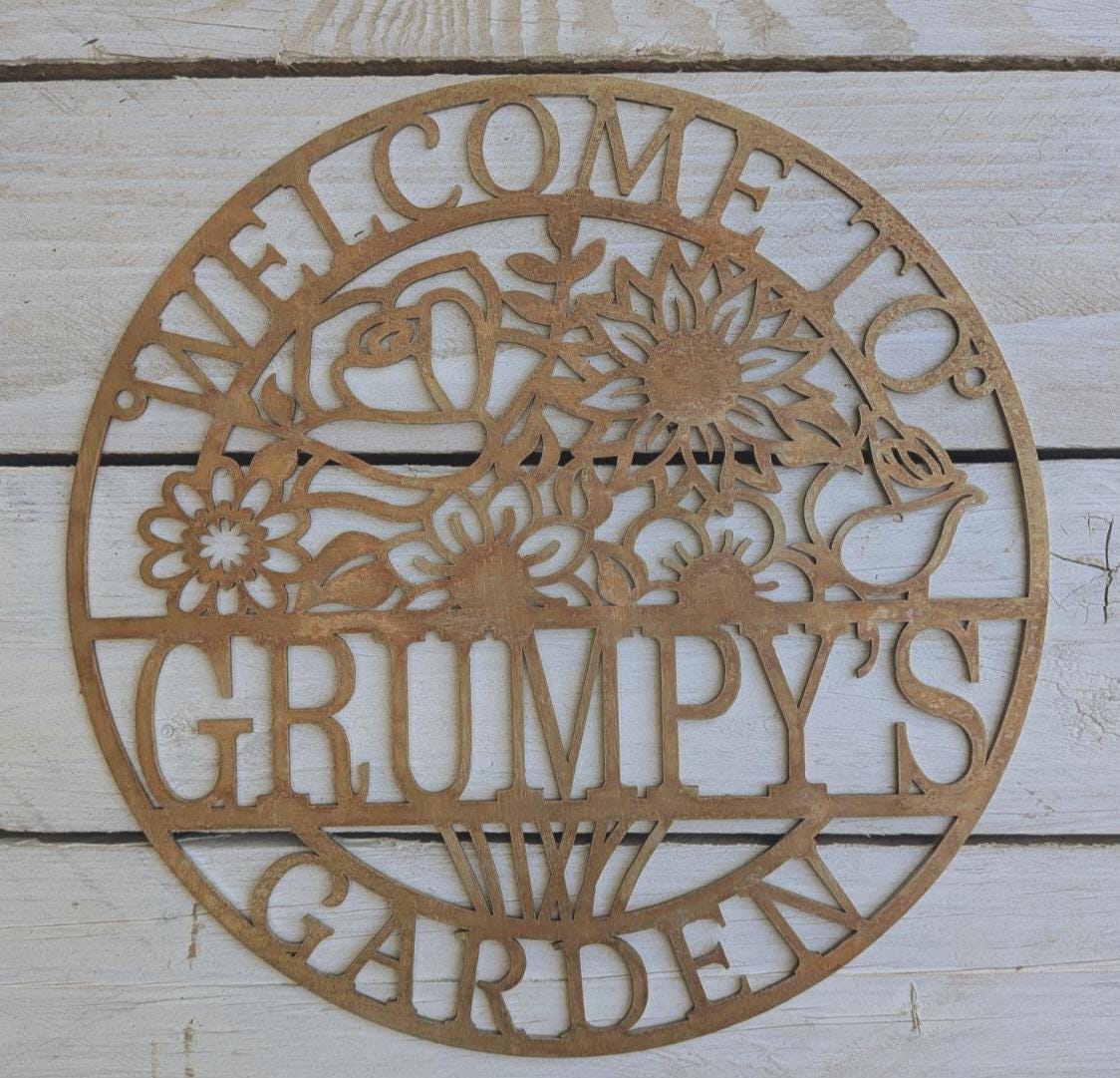 Personalised Metal Garden Sign – Rustic Laser-Cut Steel Outdoor Plaque