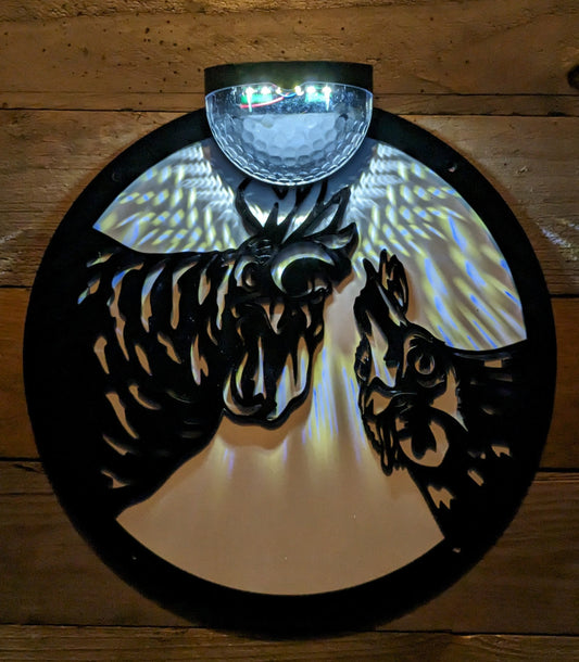Chicken Solar Wall Art | Laser Cut Metal Garden Plaque