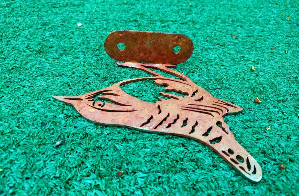 Rusty Metal Wren | Laser Cut Garden Bird Silhouette & Fence Topper