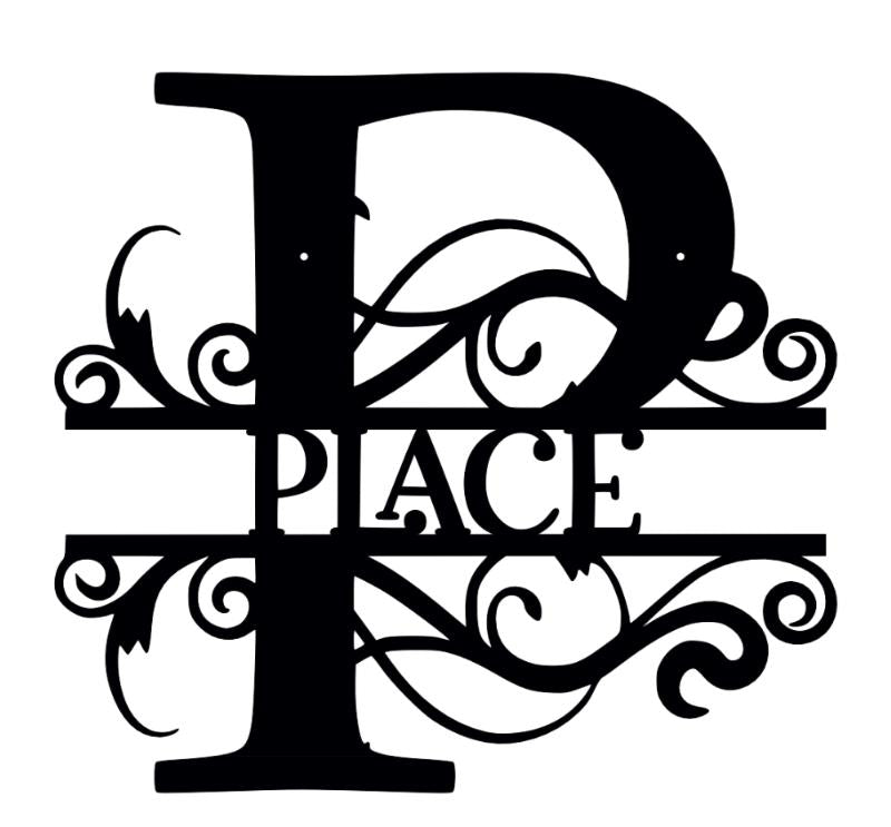 Personalized Metal Family Initial Sign: Rustic Laser Cut Monogram