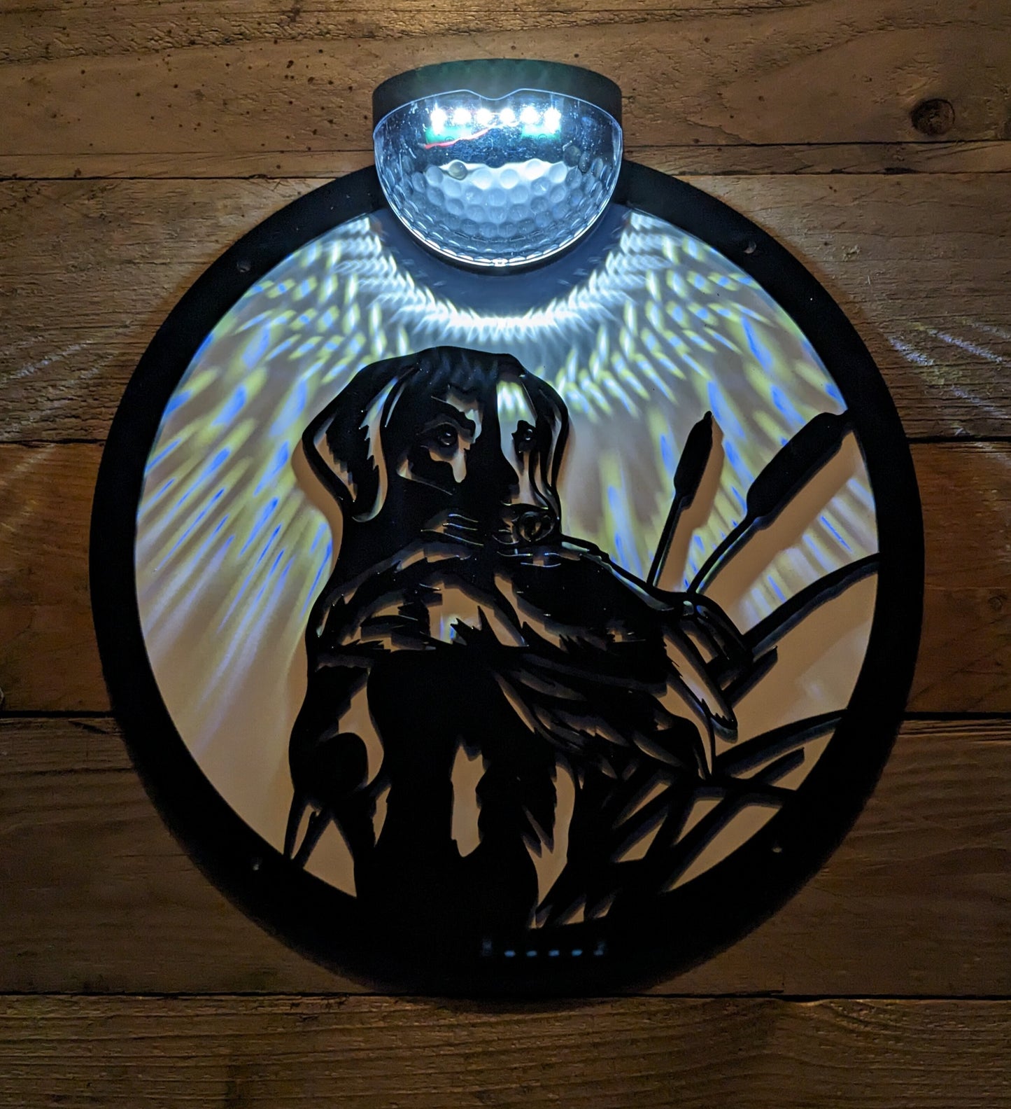 Gun Dog Solar Wall Art | Laser Cut Metal Hunting Dog Garden Plaque