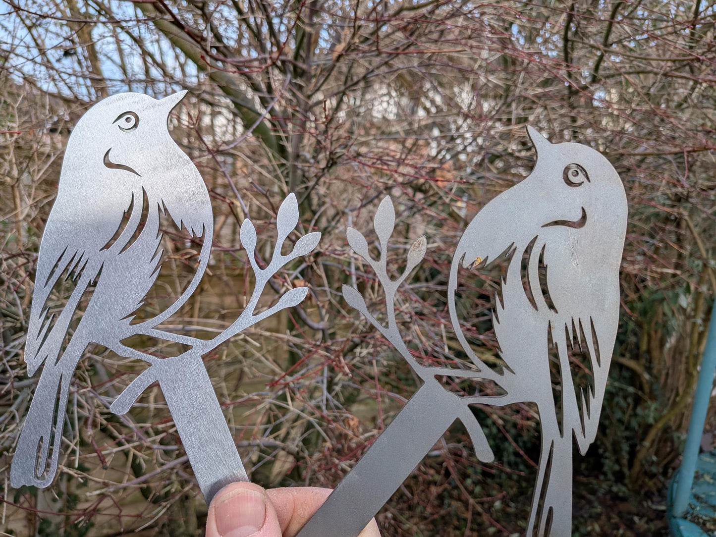 Rusty Metal Robin Garden Stake | Laser Cut Hand Finished Bird Ornament