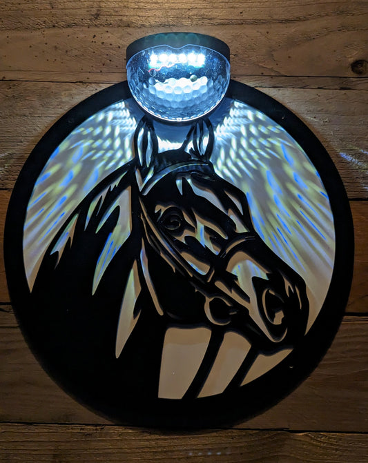 Horse Solar Wall Art | Laser Cut Metal Equestrian Garden Plaque