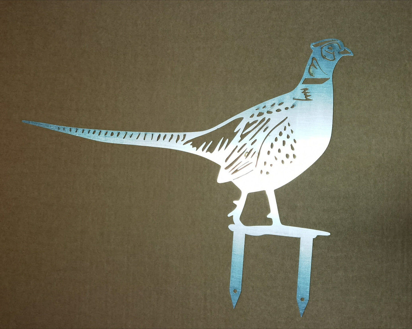 Laser Cut Metal Pheasant Garden Art | Satin Black Outdoor Wildlife Decor