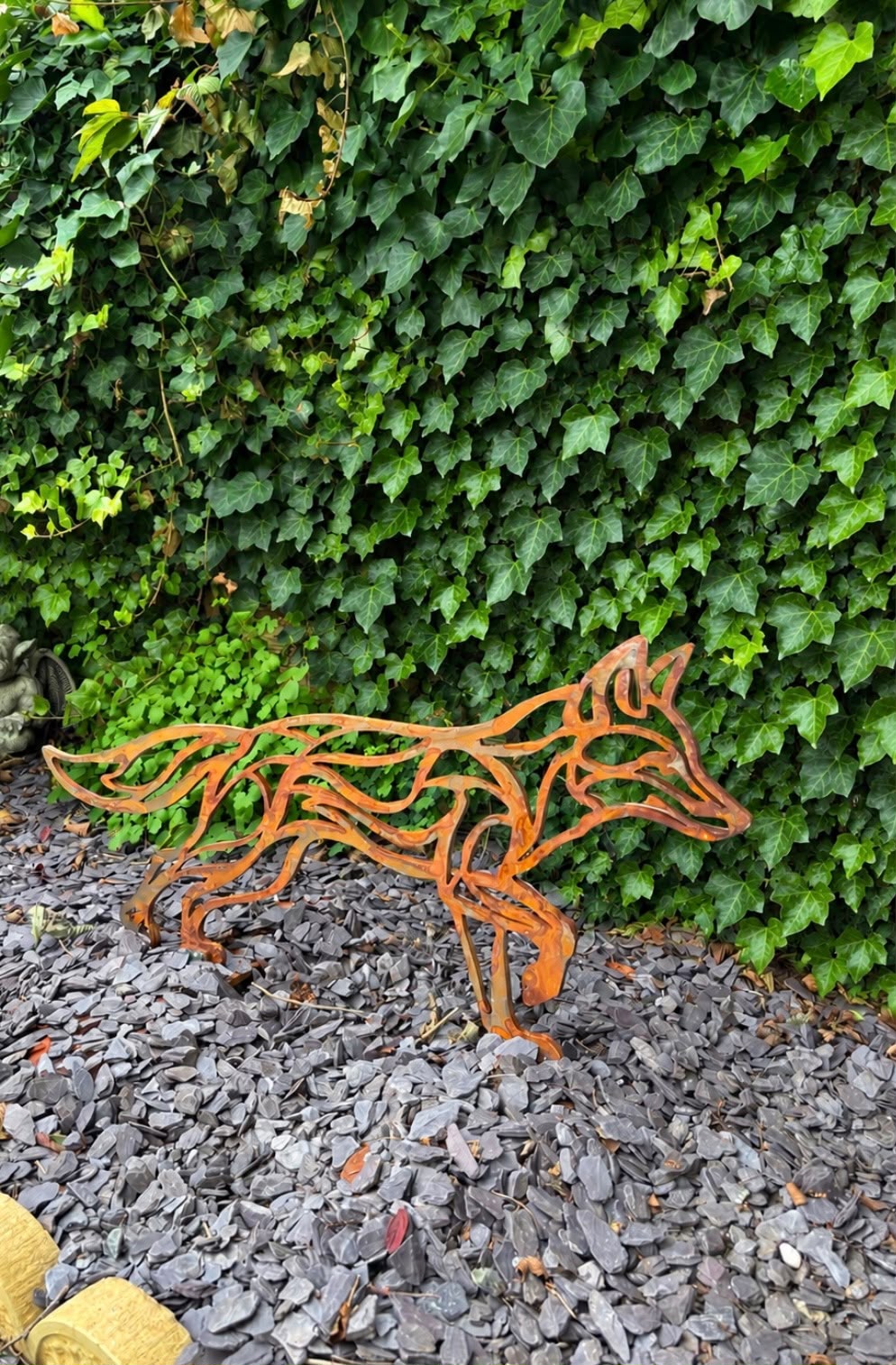 Large Laser Cut Rusty Metal Fox Garden Sculpture (800mm x 400mm)