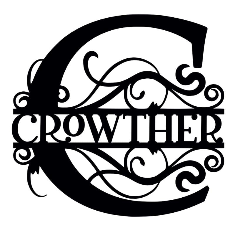 Personalized Metal Family Initial Sign: Rustic Laser Cut Monogram