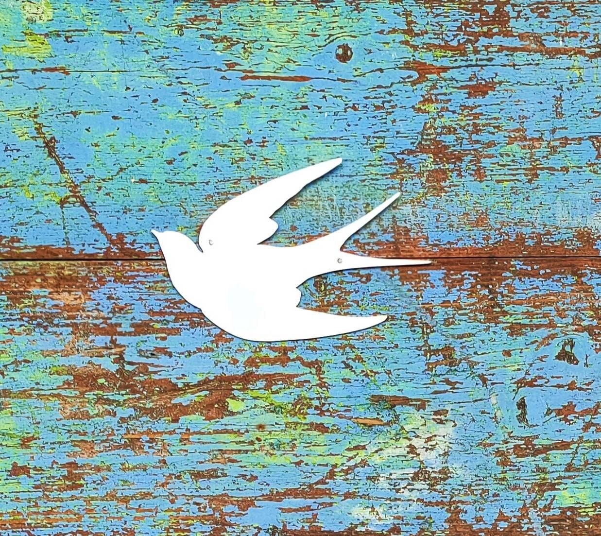 Rusty Metal Swallow Wall Art – Set of 4